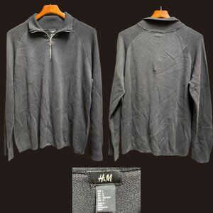 -Used- H&M Slim Fit Half-Zip Fine-Knit Sweater